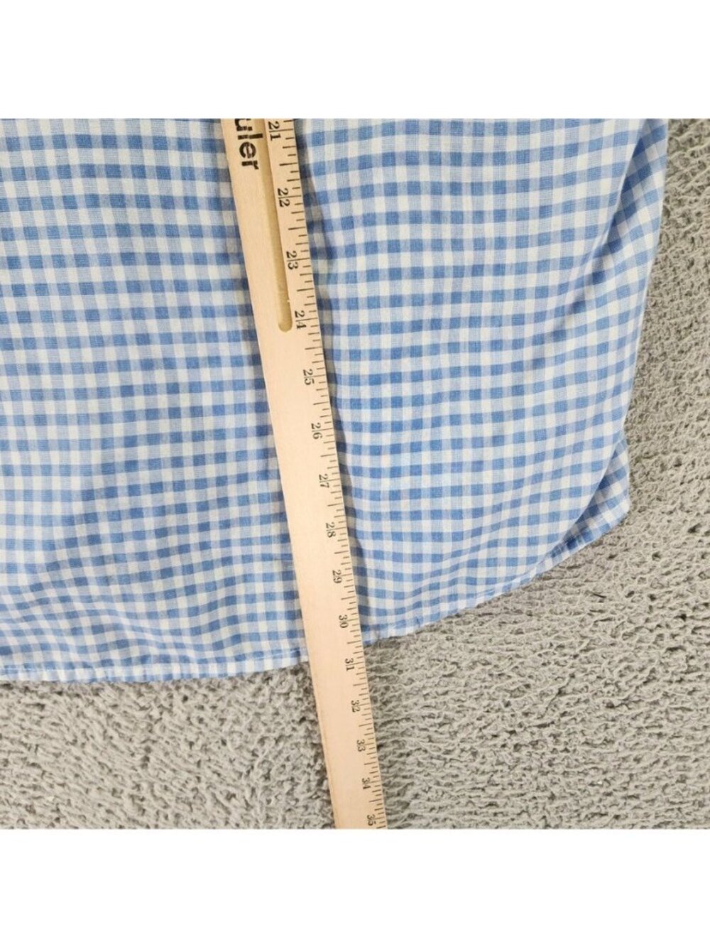 James Pringle Shirt Mens Large Blue Check Button Down Short Sleeve Cotton Blend - Picture 8 of 10